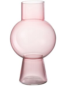 Růžová skleněná váza J-line Pimiba 31 cm