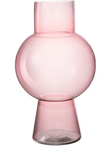 Růžová skleněná váza J-line Pimiba 46 cm