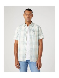 Pánská košile WRANGLER W5K04M84Z SS 1 PKT SHIRT Captains Blue