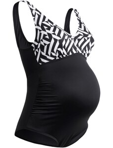 bonprix Těhotenské jednodílné plavky z recyklovaného polyamidu Černá