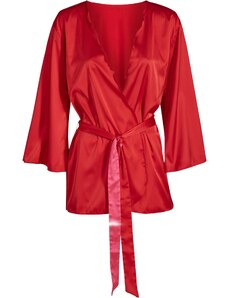 bonprix Krátké saténové kimono Červená