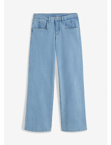 bonprix Široké džíny s ozdobnými švy Modrá