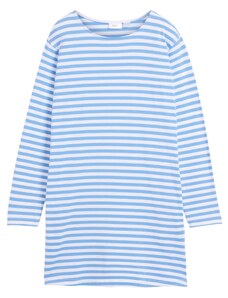 bonprix Dívčí žerzejové šaty s kapsami ve švu a organickou bavlnou Modrá