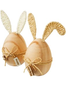 bonprix Dekorativní figurka velikonočního vajíčka se zaječíma ušima (2 ks) Béžová
