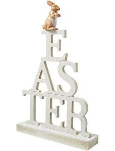 bonprix Dekorativní předmět nápis Easter se zajícem Bílá