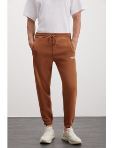 GRIMELANGE Bernon Men's Soft Fabric, Elasticized Three-Pocket Light Brown Sweatpant