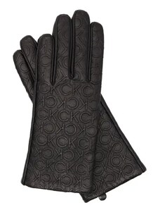 Calvin Klein Kůžoné rukavice RE-LOCK DEBOSSED | s příměsí vlny