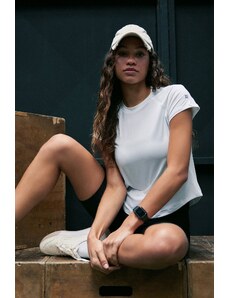 Trendyol White Reflector Print Detailed Knitted Sports T-Shirt