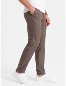 Ombre Clothing Stylové béžové chinos kalhoty V2 PACP-0182