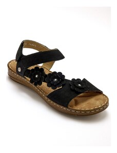 Blancheporte PÉDICONFORT - Sandály na suchý zip, velurová kůže černá 36