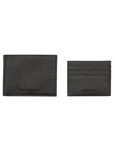 Emporio Armani Skórzany portfel + etui na karty