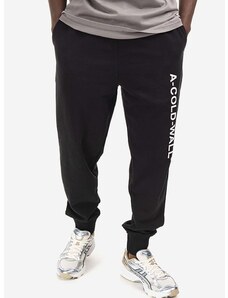 Bavlněné tepláky A-COLD-WALL* Essential Logo Sweatpants černá barva, s potiskem, ACWMB148.-BLACK