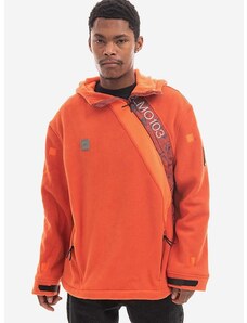 Mikina A-COLD-WALL* Axis Fleece ACWMO103 RUST pánská, oranžová barva, s kapucí, vzorovaná