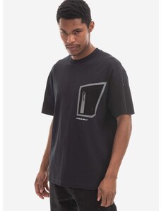 Bavlněné tričko A-COLD-WALL* Technical Polygon T-Shirt ACWMTS089 BLACK černá barva, s potiskem