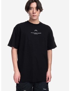 Bavlněné tričko A-COLD-WALL* Brutalist SS T-Shirt černá barva, s potiskem, ACWMTS103-BONE