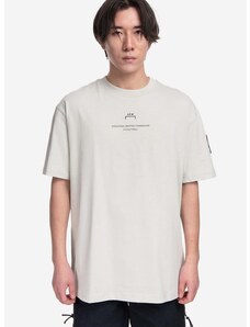 Bavlněné tričko A-COLD-WALL* Brutalist SS T-Shirt šedá barva, s potiskem, ACWMTS103-BONE
