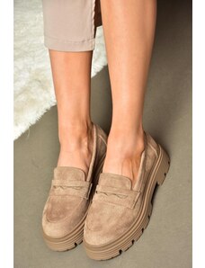 Fox Shoes R996092002 Women's Mink Suede Thick Soled Casual Shoes