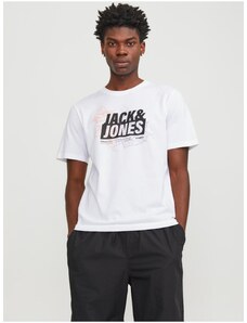 Bílé pánské tričko Jack & Jones Map - Pánské