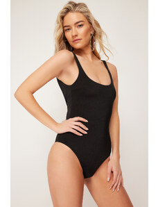 Trendyol Black Decollete Regular Swimsuit