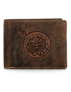 Delami Pánská kožená peněženka Zvěrokruh Štír - Daimon, hnědá
