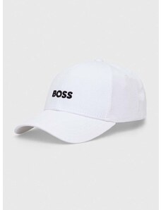 Bavlněná baseballová čepice BOSS černá barva, s aplikací, 50495121