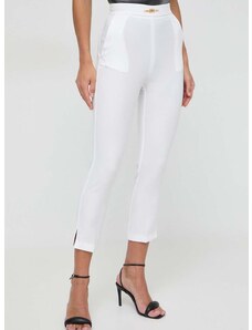 Kalhoty Elisabetta Franchi dámské, bílá barva, fason cargo, high waist, PA02341E2