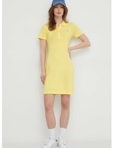 Šaty Tommy Hilfiger žlutá barva, mini, WW0WW37853