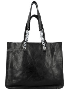 Urban Style Firenze Černá velká dámská kabelka do ruky i přes rameno