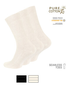 Clark Crown Ponožky pánské 100% bavlna PREMIUM - smetanové