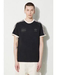 Bavlněné tričko adidas Originals černá barva, s aplikací, IS1413