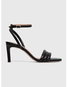 Kožené sandály BOSS Janet černá barva, 50516304