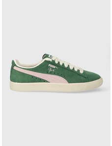Semišové sneakers boty Puma Clyde OG zelená barva, 391962