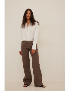 NA-KD Trend Contrast Seam Low Waist Jeans