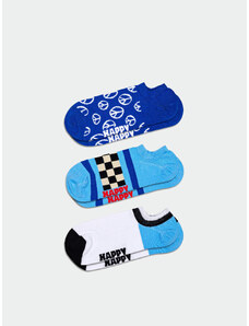 Happy Socks 3-Pack Blue Peace No Show (navy)modrá