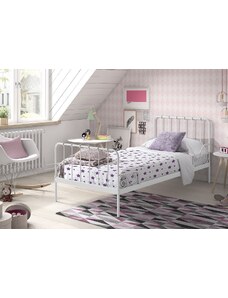 Vipack Alice kovová postel 90*200cm bílá a růžová