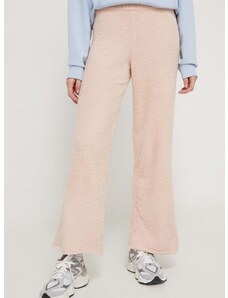 Kalhoty UGG dámské, béžová barva, jednoduché, high waist, 1121077