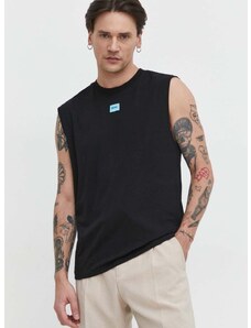 Bavlněné tričko HUGO černá barva, 50505305