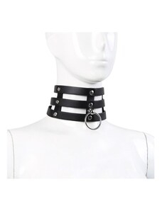 ostatní Tripple O-Ring Strap Collar PU-Leather