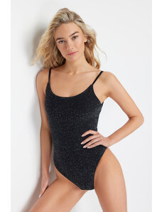 Trendyol Black Silvery Regular Swimsuit