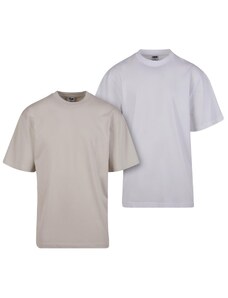 UC Men Pánská trička UC Tall Tee 2-Pack - béžová+bílá