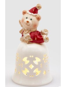 EDG Vánoční dekorace svícen zvoneček skřítek/medvídek 1ks, 14 cm