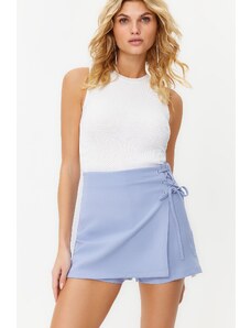 Trendyol Blue Binding and Eyelet Detailed Woven Shorts Skirt