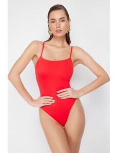 Trendyol Red Square Collar Regular Swimsuit