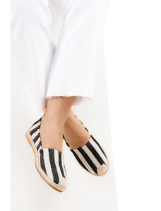 Fox Shoes Black and White Striped Women's Shoes