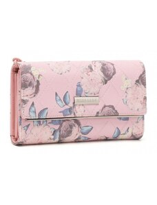 Miss Lulu dámská peněženka s potiskem květin - růžová
