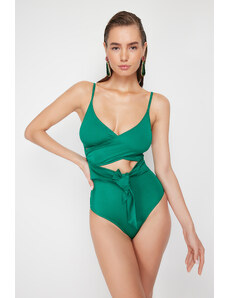 Trendyol Green Double Breasted Tie Regular Swimsuit