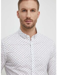 Košile Armani Exchange pánská, bílá barva, slim, s límečkem button-down, 3DZC25 ZNEAZ
