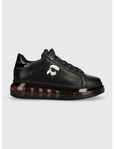 Kožené sneakers boty Karl Lagerfeld KAPRI KUSHION černá barva, KL62630N