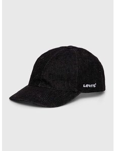 Bavlněná baseballová čepice Levi's černá barva