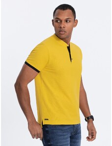 Ombre Men's collarless polo shirt - yellow